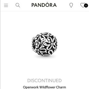 PandoraWILDFLOWER WALK charm In sterling silver.